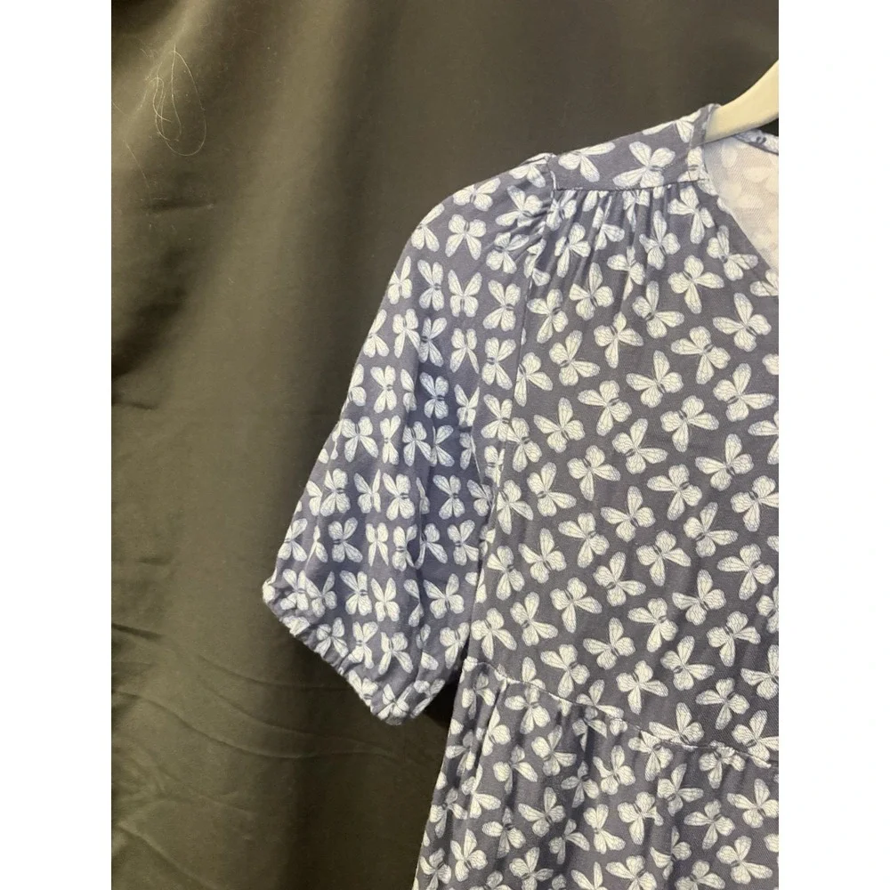 ZARA Girls 11–12 Short Sleeve Floral‎ Dress • Blue Cottagecore Summer Cute